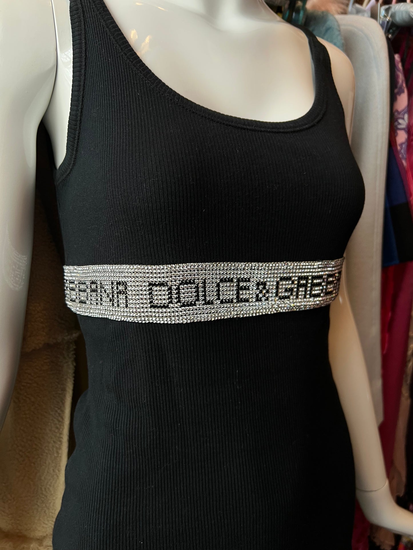 Dolce & Gabbana 2003 Rhinestone Logo Tank