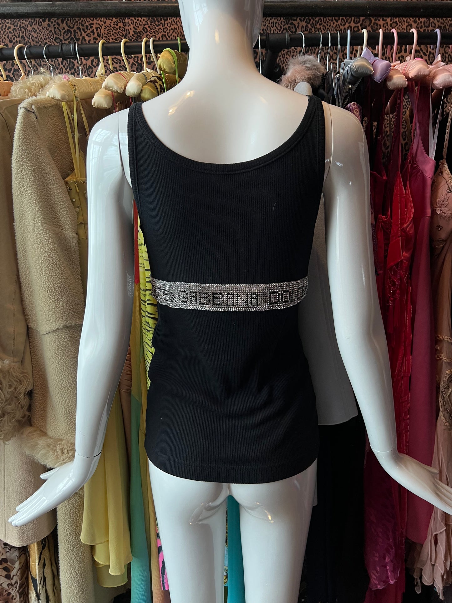 Dolce & Gabbana 2003 Rhinestone Logo Tank