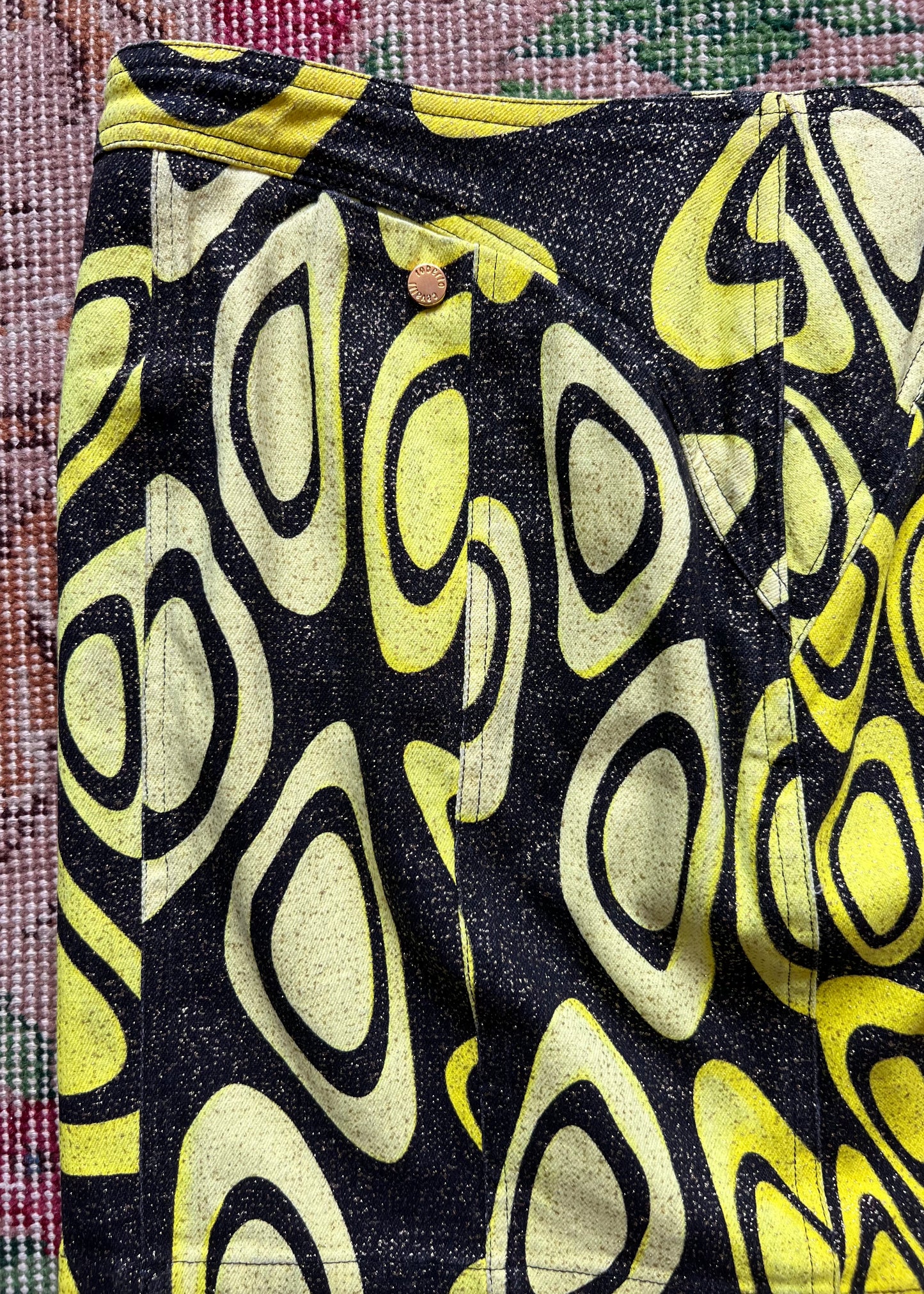 Roberto Cavalli Psychedelic Print Glitter Skirt