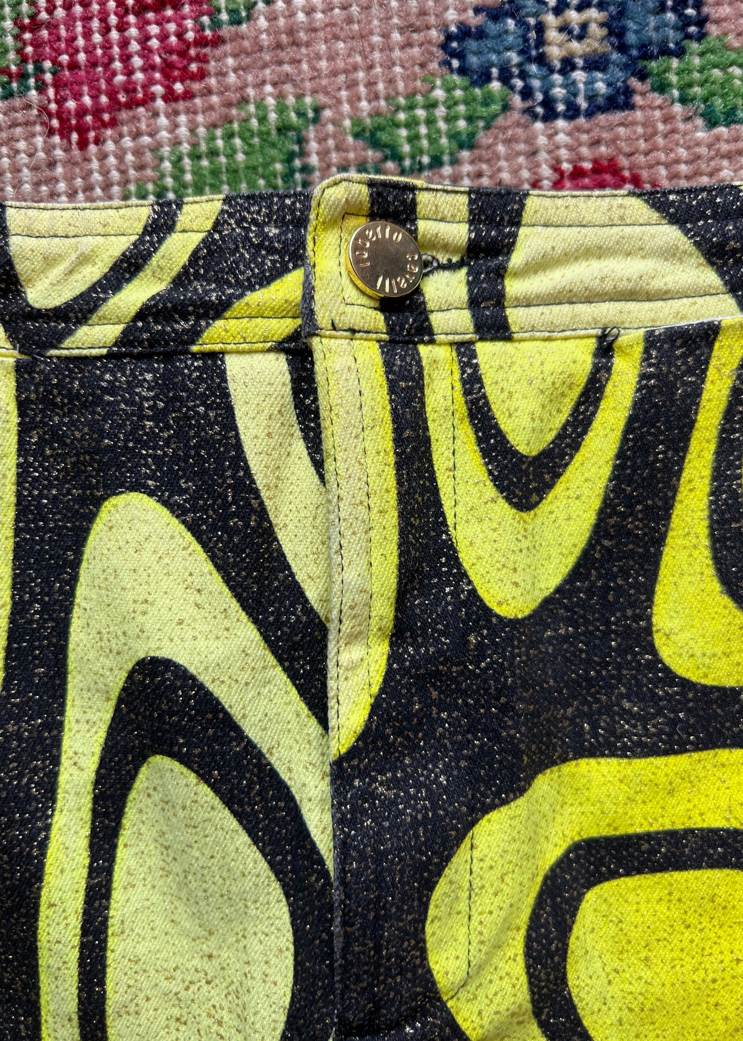 Roberto Cavalli Psychedelic Print Glitter Skirt