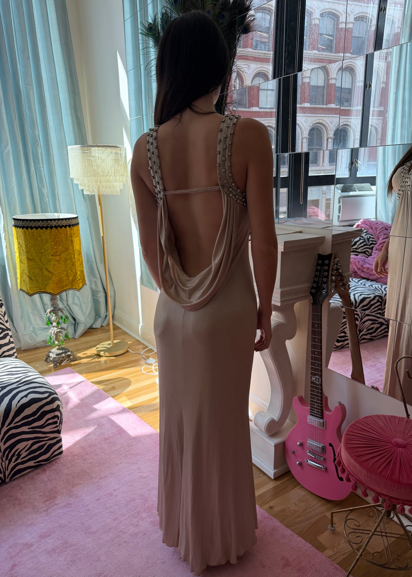 Alberto Makali Vintage Metallic Gown
