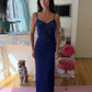 French Vintage Beaded Royal Blue Gown
