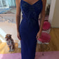 French Vintage Beaded Royal Blue Gown