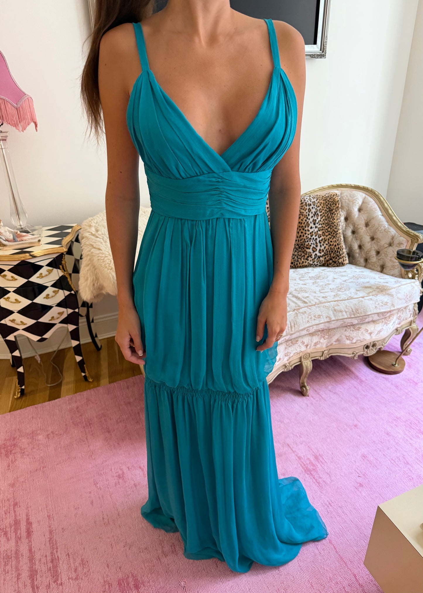 French Vintage 100% Silk Gown