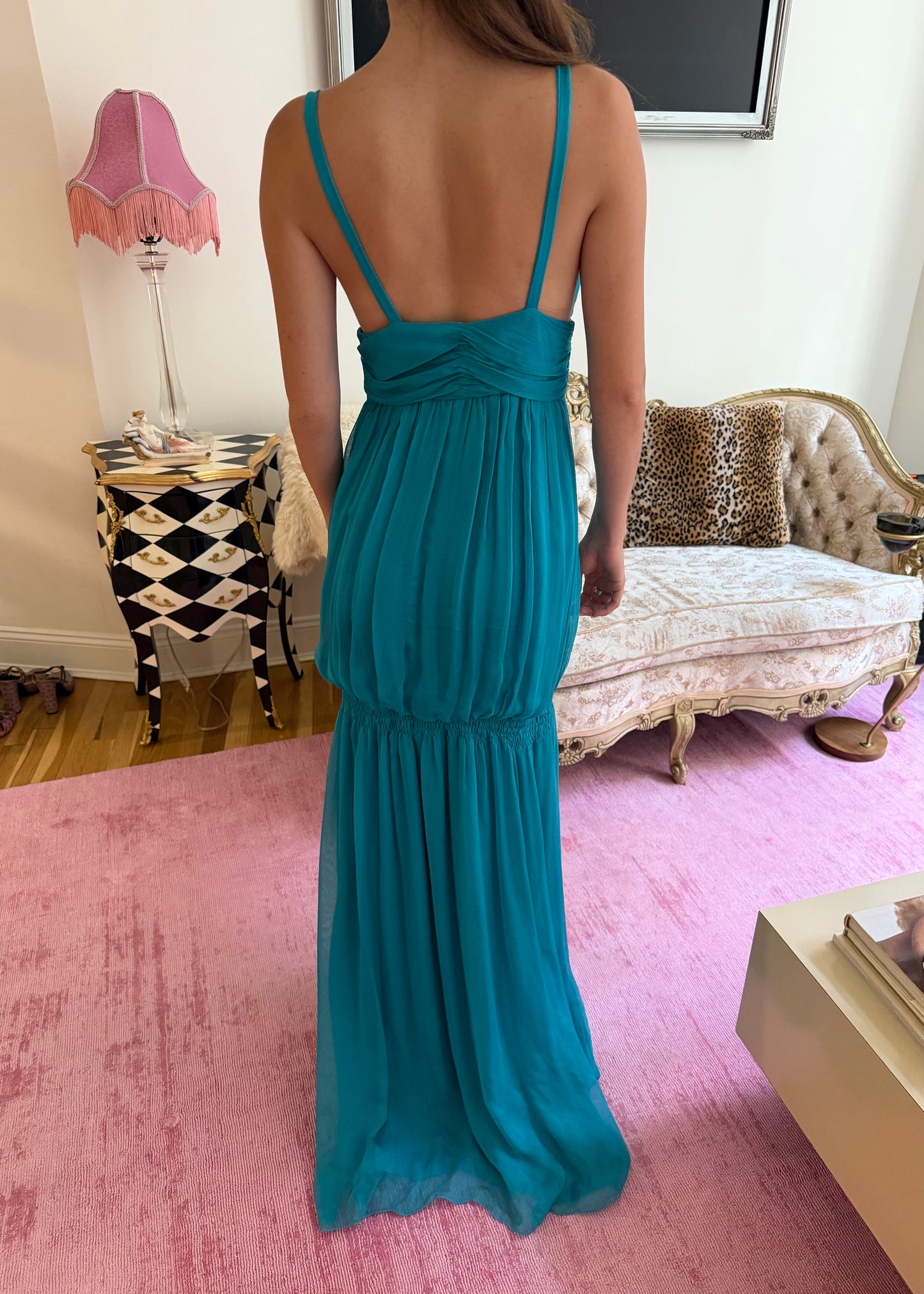 French Vintage 100% Silk Gown
