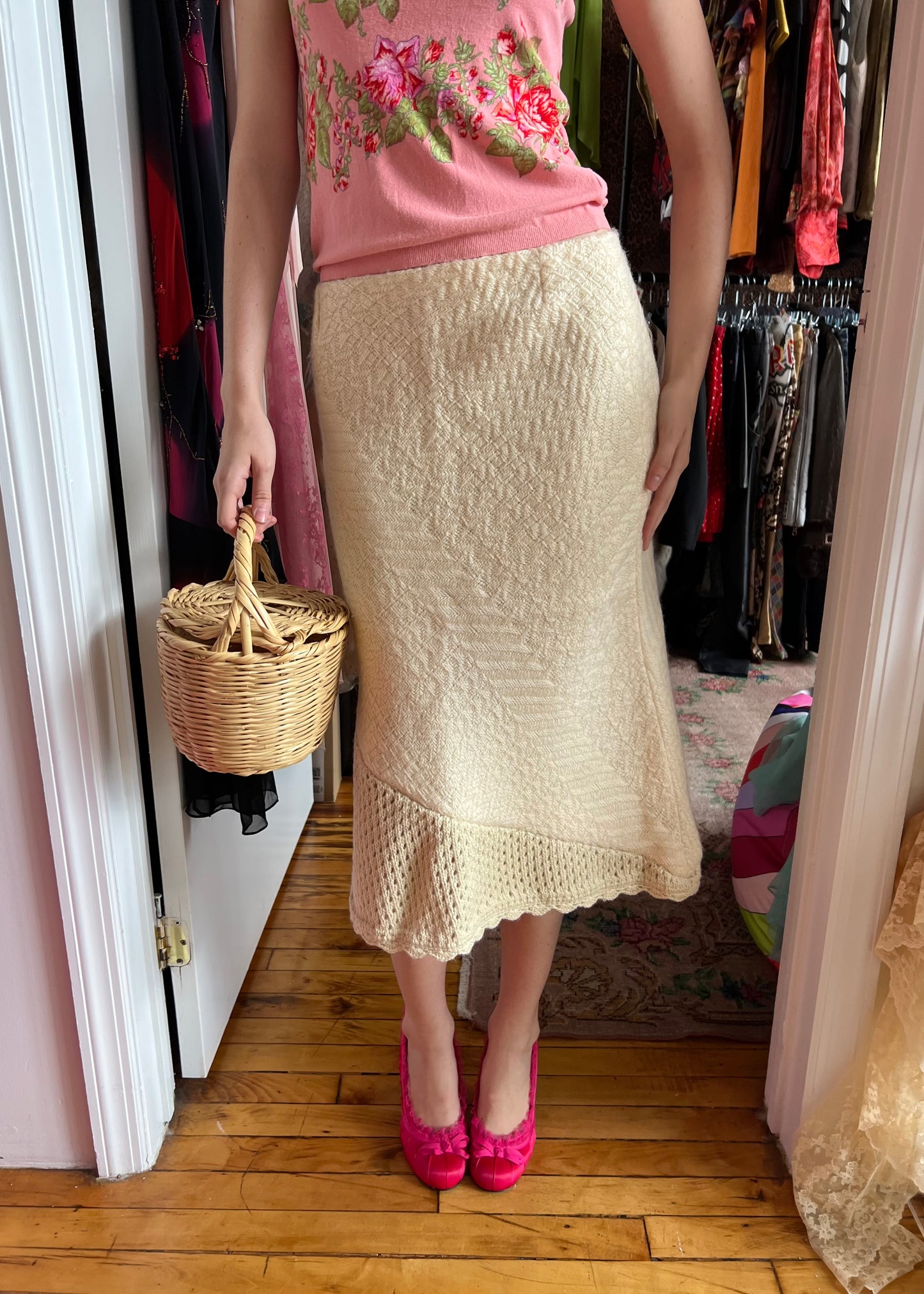 Dolce & Gabbana FW2002 Cream Wool Skirt