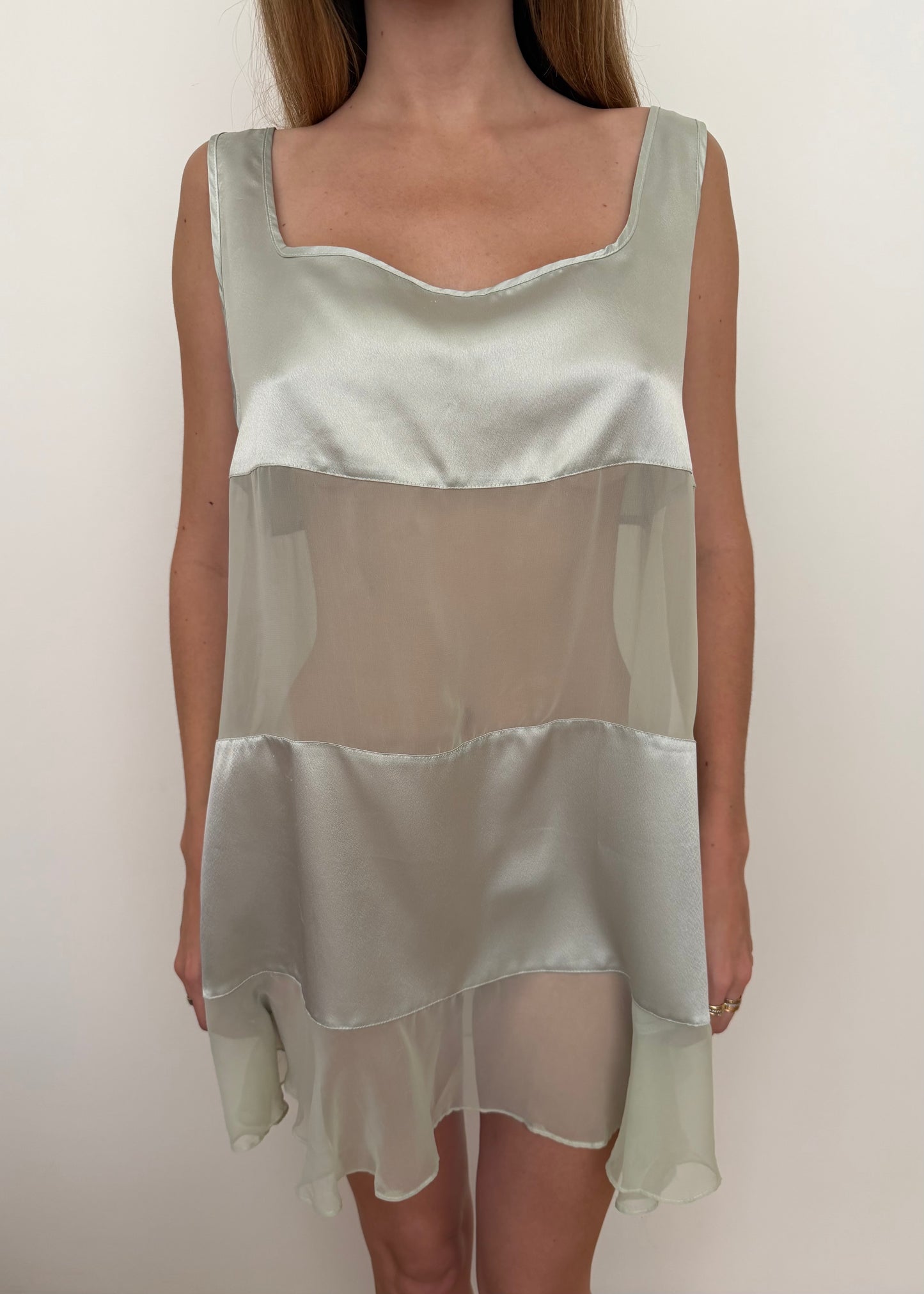 Valentino Intimates Sheer/Silk Babydoll Slip Dress