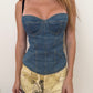 Dolce & Gabbana 1990s Denim Bustier Top