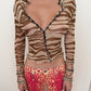 Blumarine SS2000 Beaded Mesh Zebra Cardigan