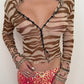 Blumarine SS2000 Beaded Mesh Zebra Cardigan