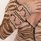 Blumarine SS2000 Beaded Mesh Zebra Cardigan