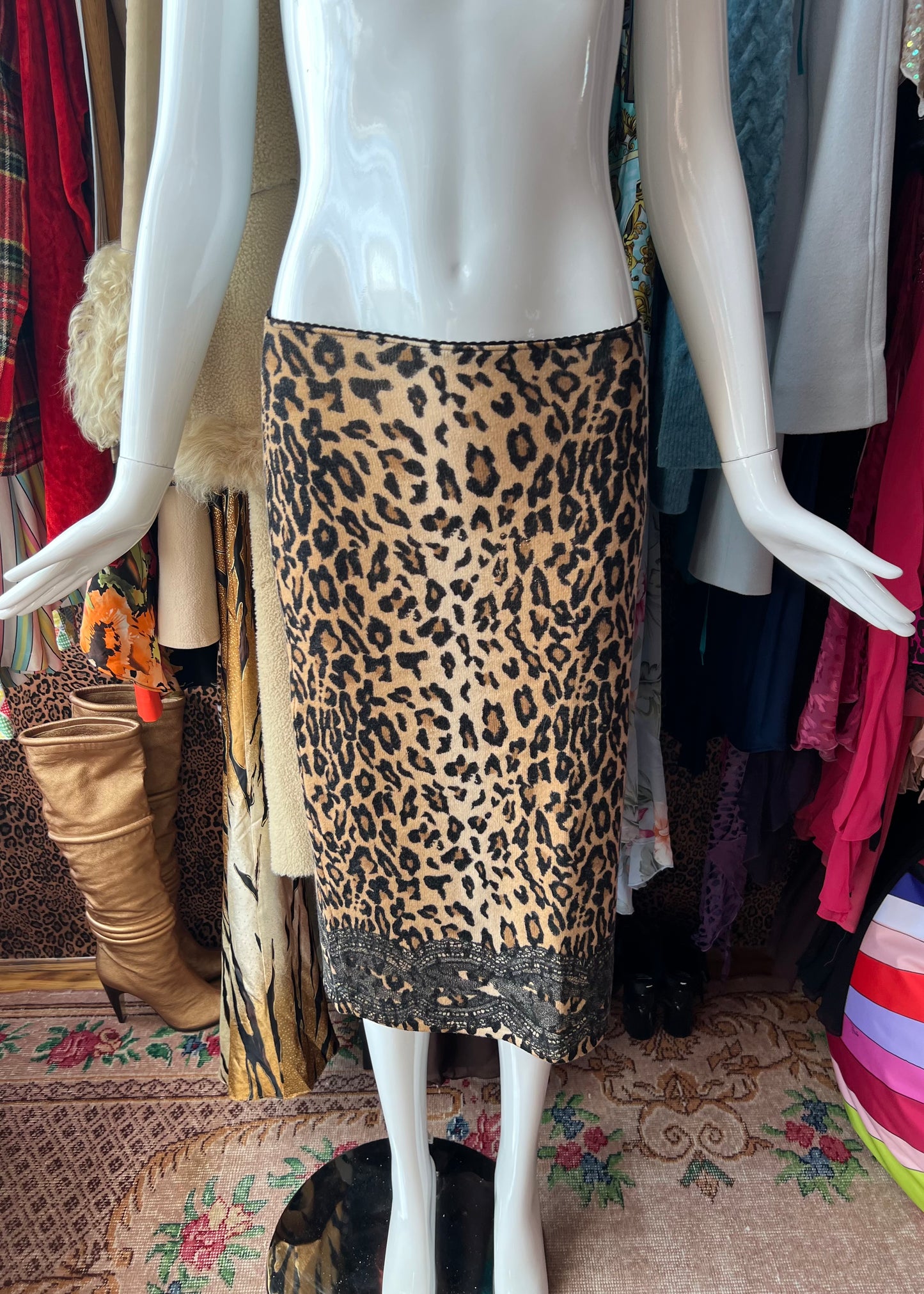 Blumarine FW1998 Leopard Skirt
