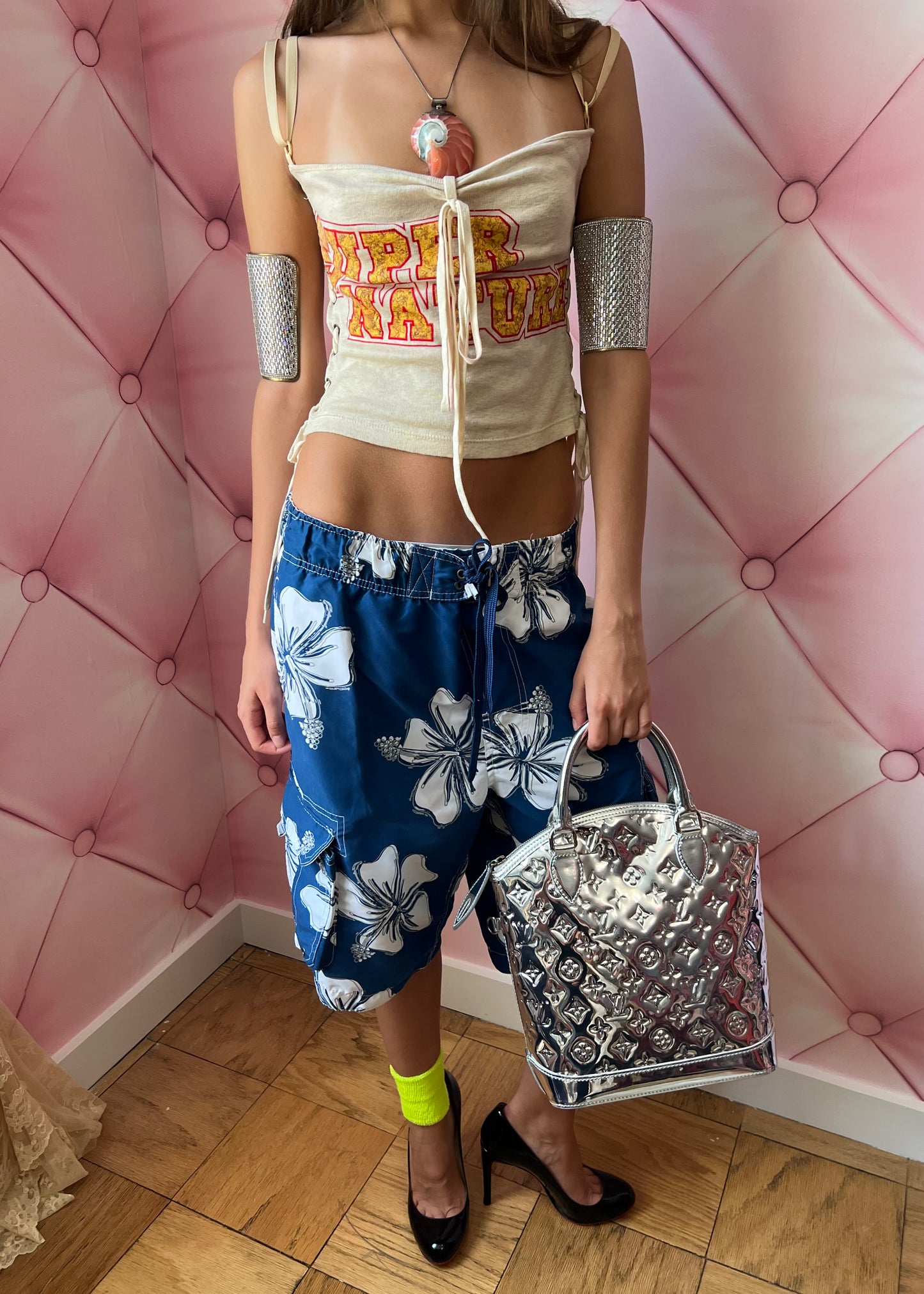 D&G 'Super Nature' Lace-Up Bustier Tank