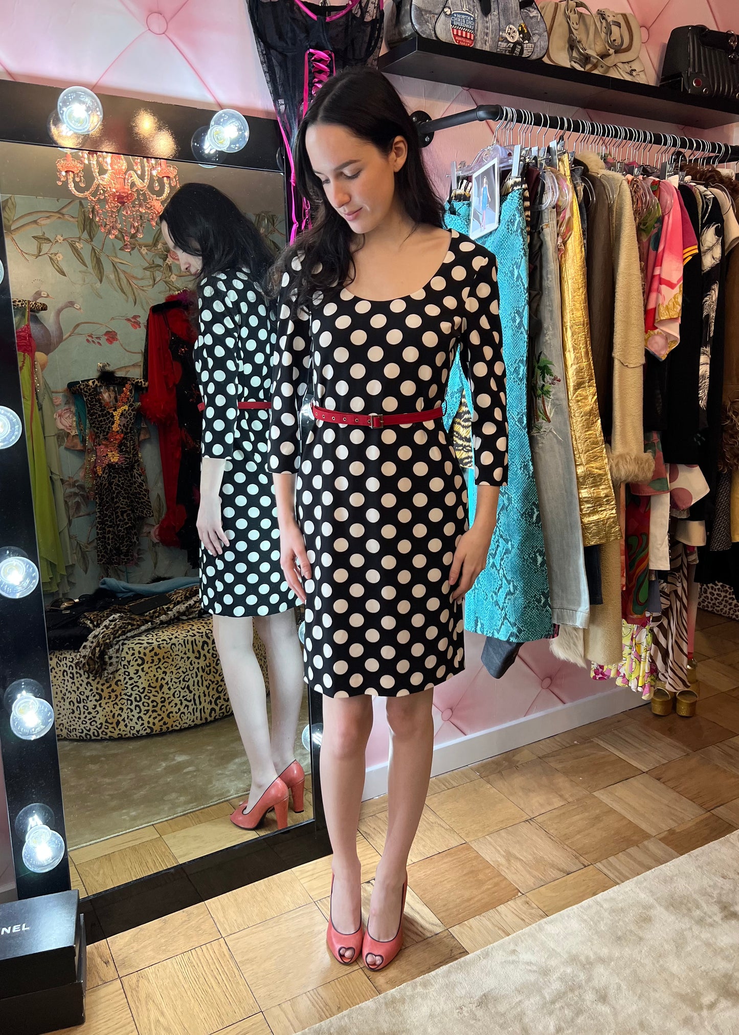 Moschino Polkadot Dress with Belt