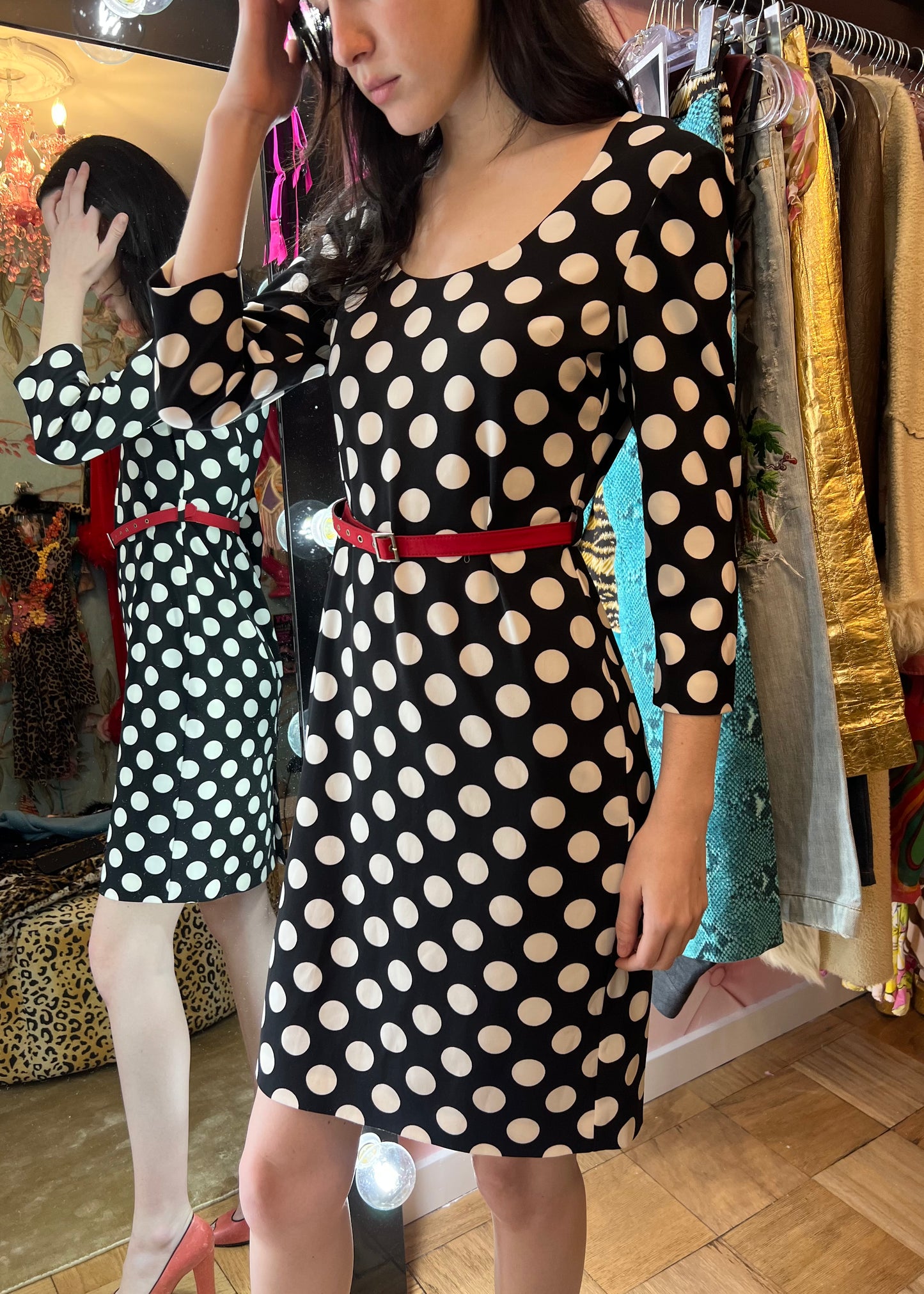 Moschino Polkadot Dress with Belt