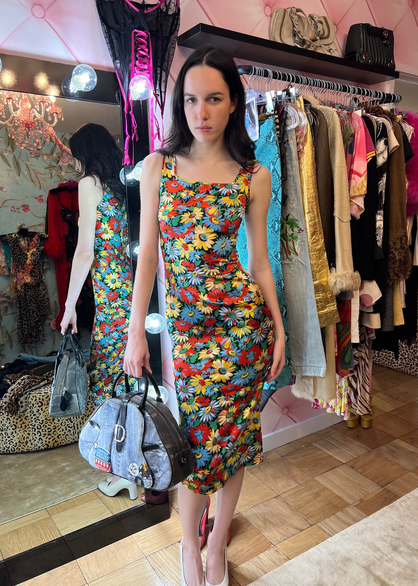 D&G Multicolor Daisy Midi Dress