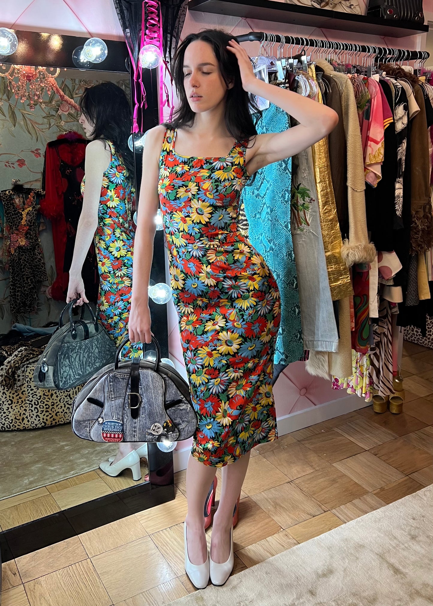 D&G Multicolor Daisy Midi Dress
