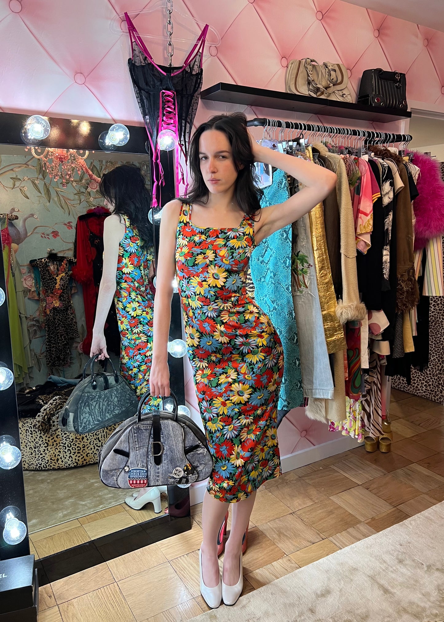 D&G Multicolor Daisy Midi Dress