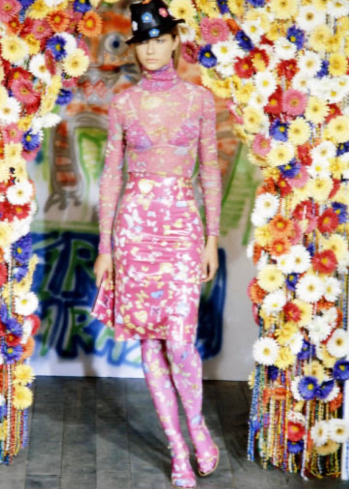 D&G FW2000 Butterfly Pencil Skirt