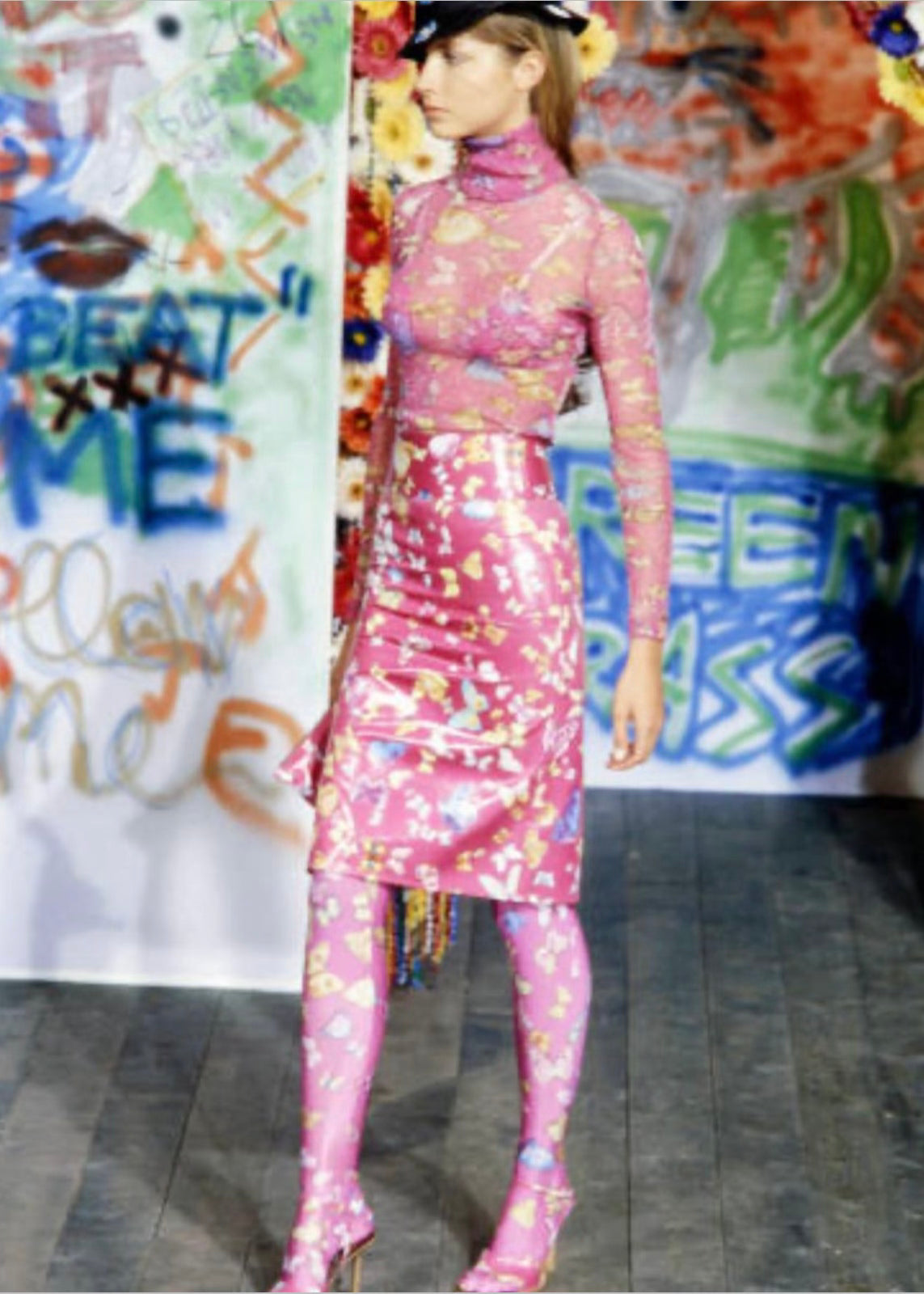 D&G FW2000 Butterfly Pencil Skirt