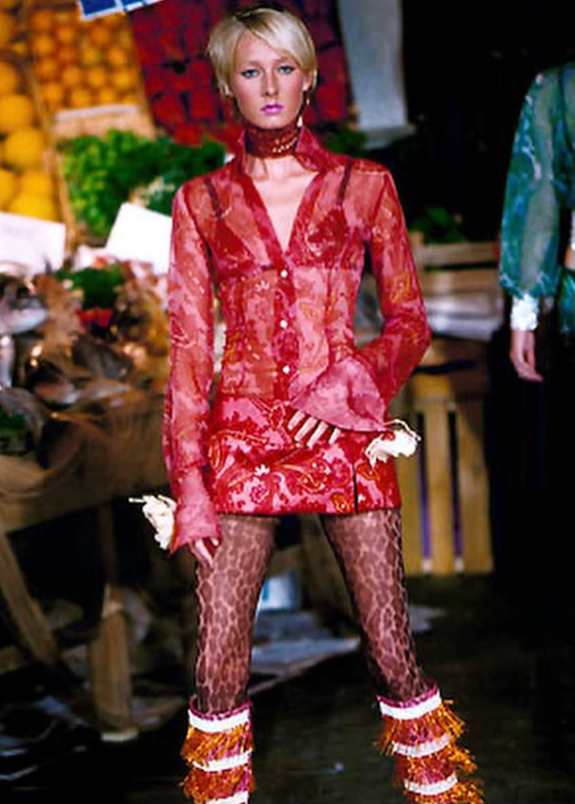 Dolce & Gabbana SS2000 Paisley Printed Silk Blouse