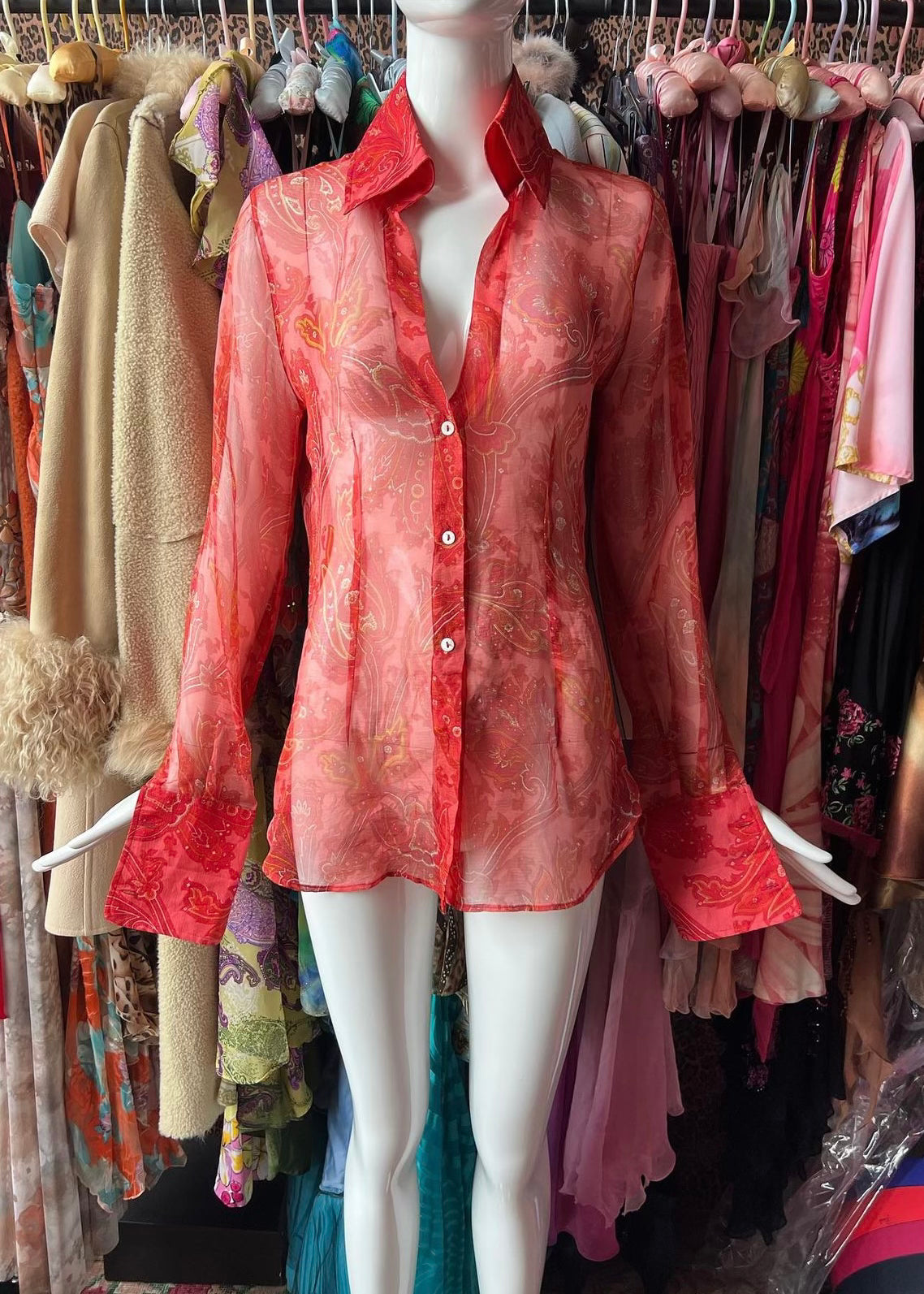 Dolce & Gabbana SS2000 Paisley Printed Silk Blouse
