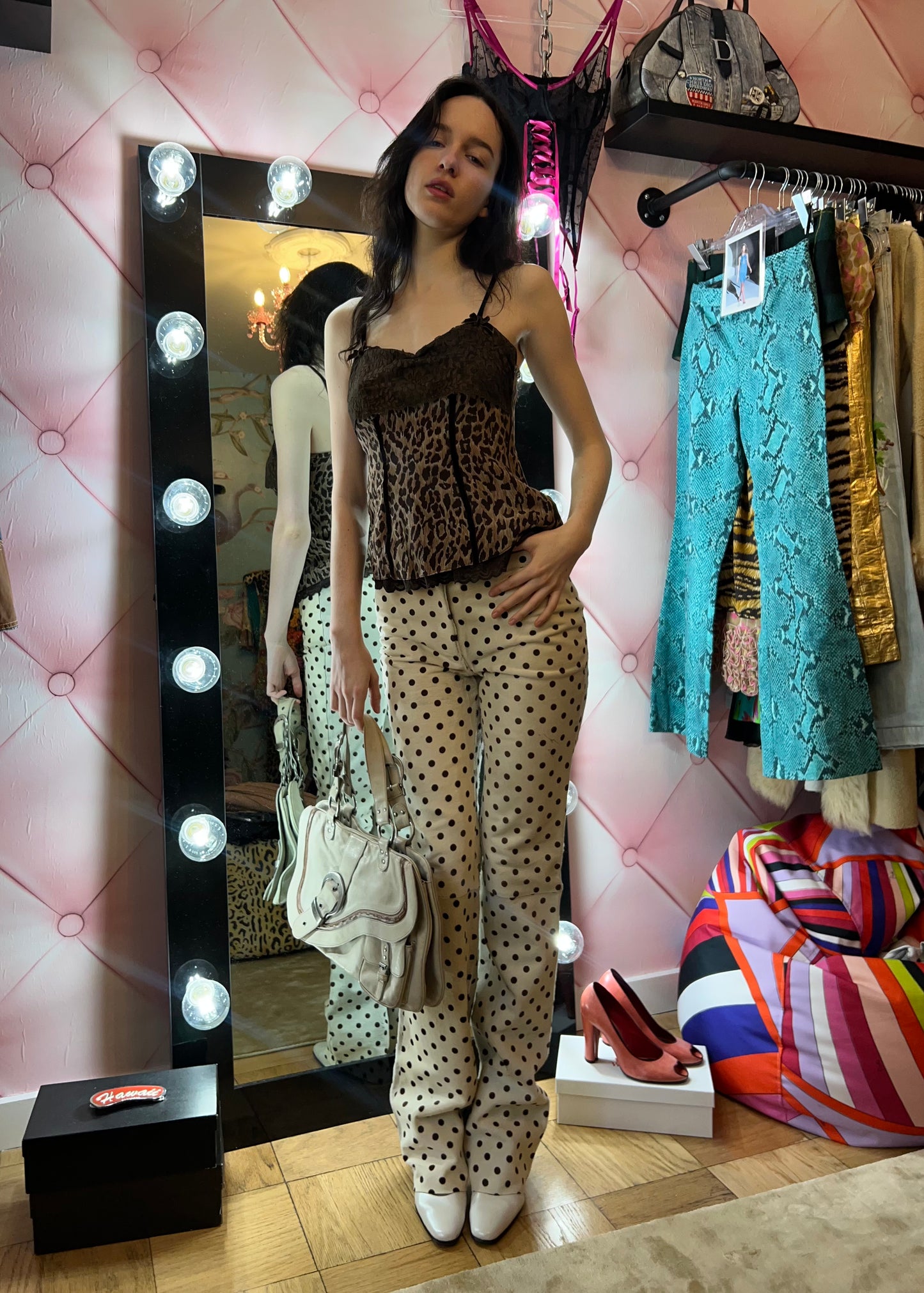 Alexander McQueen 2005 Leopard Print & Lace Cami