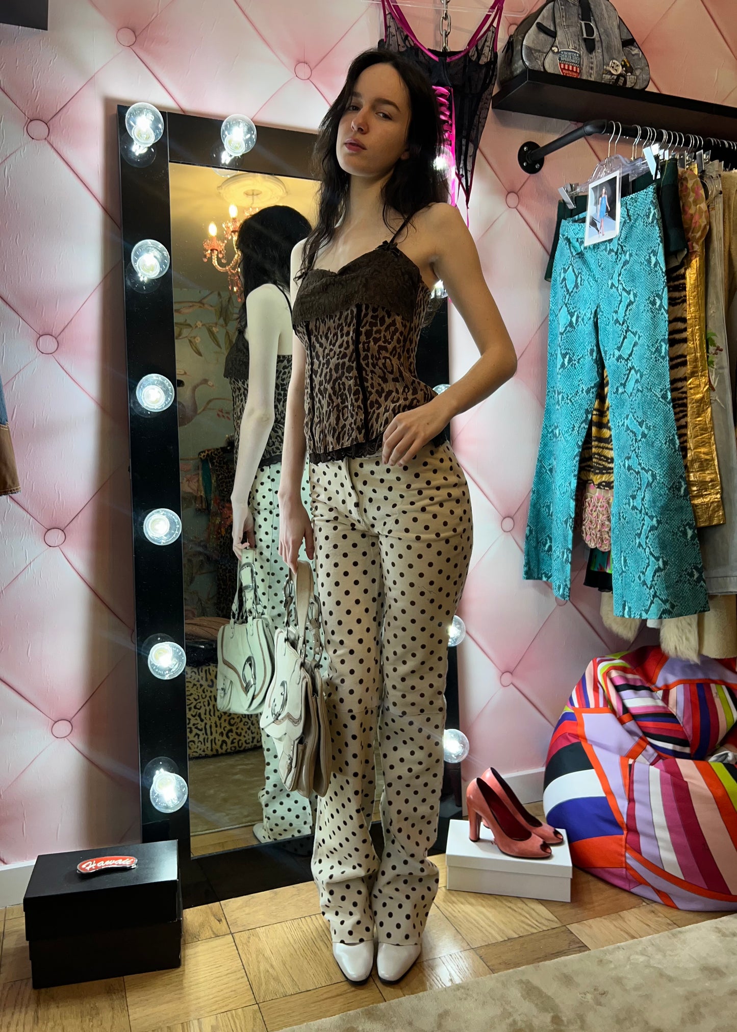 Alexander McQueen 2005 Leopard Print & Lace Cami