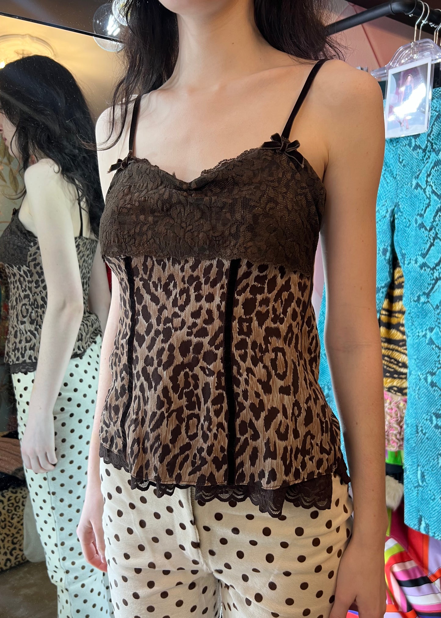 Alexander McQueen 2005 Leopard Print & Lace Cami