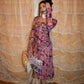 Blumarine Prairie Inspired Floral Long Sleeve + Silk Skirt Set