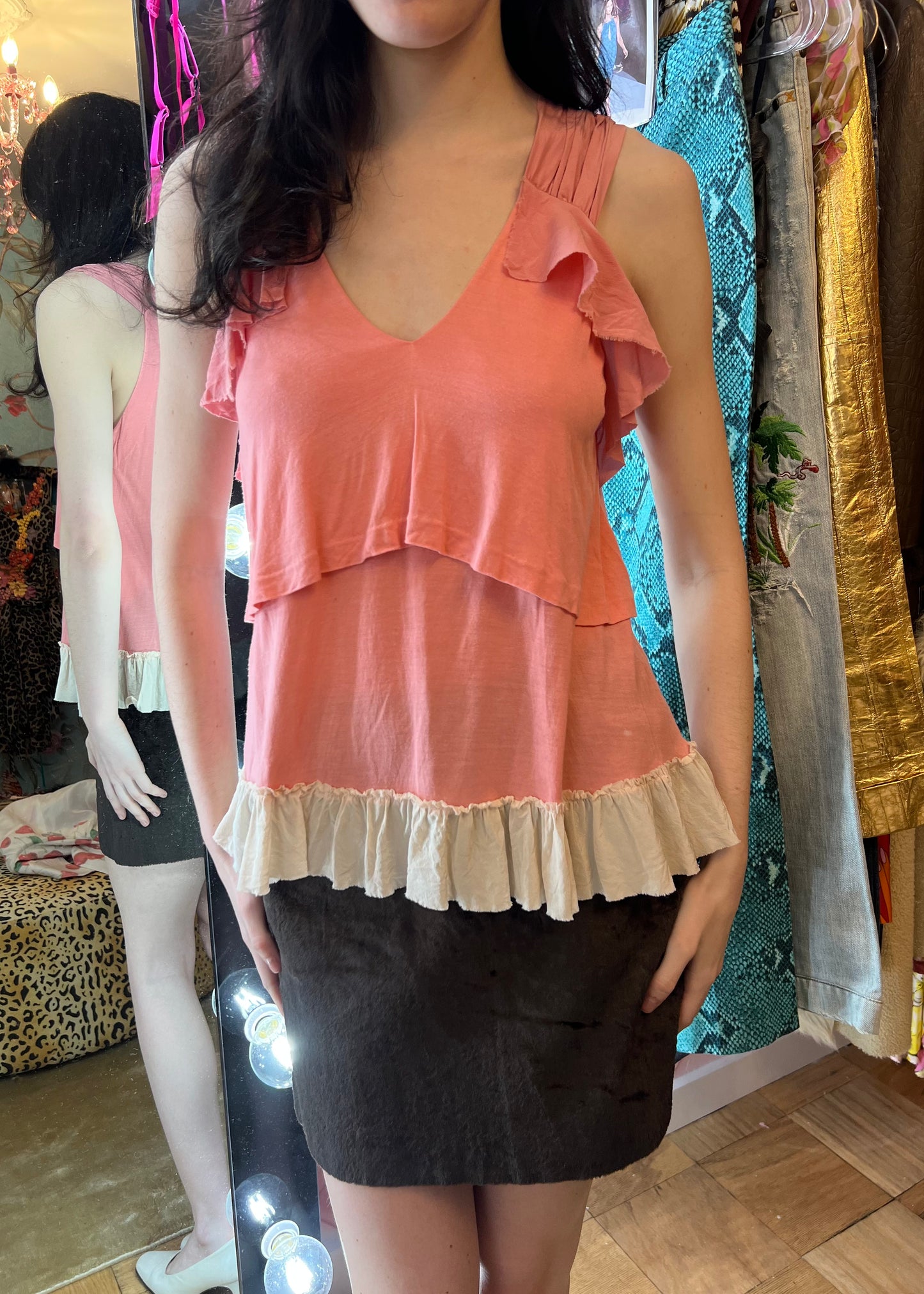 Miu Miu 2010 Silk Ruffle Tank