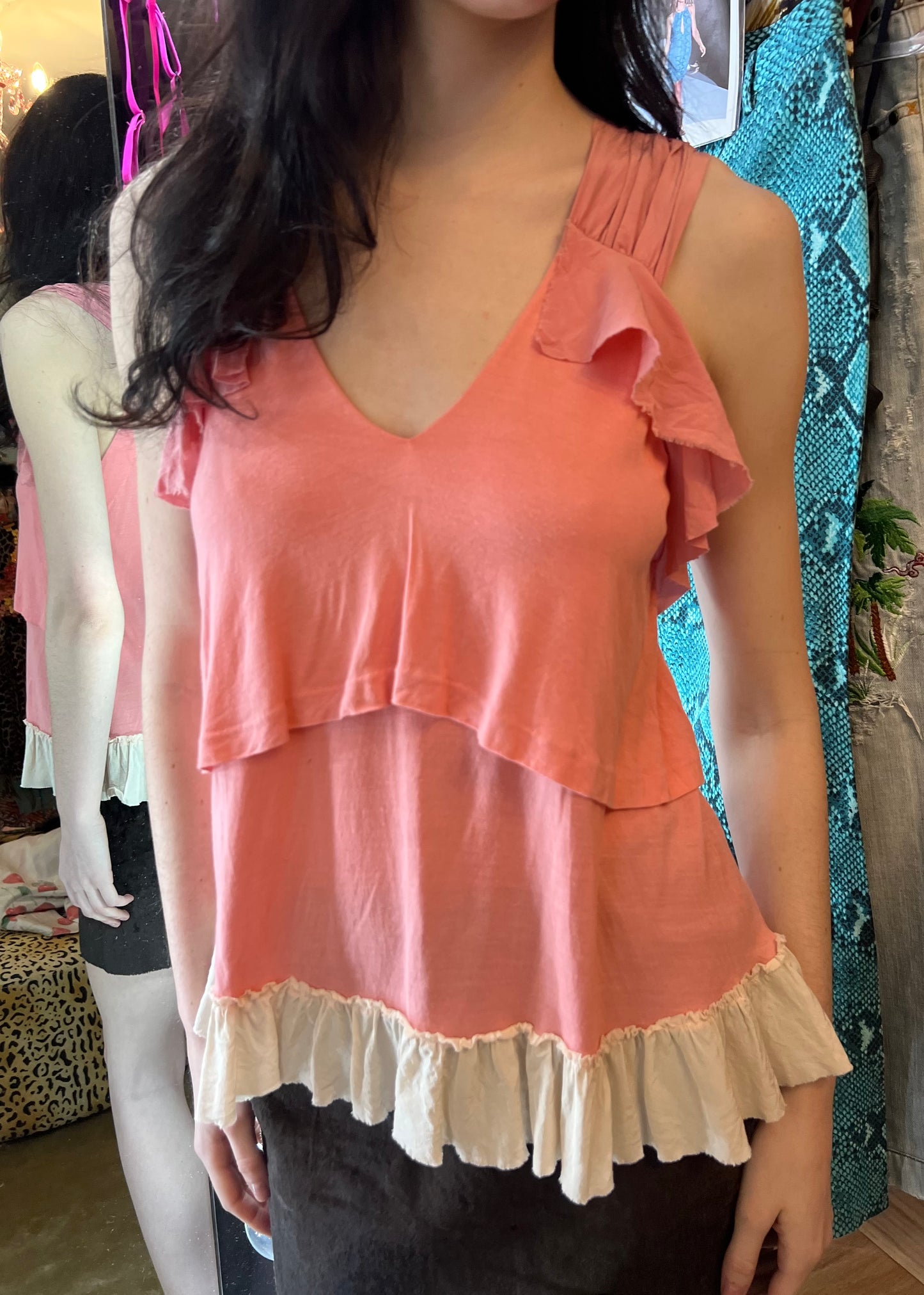 Miu Miu 2010 Silk Ruffle Tank