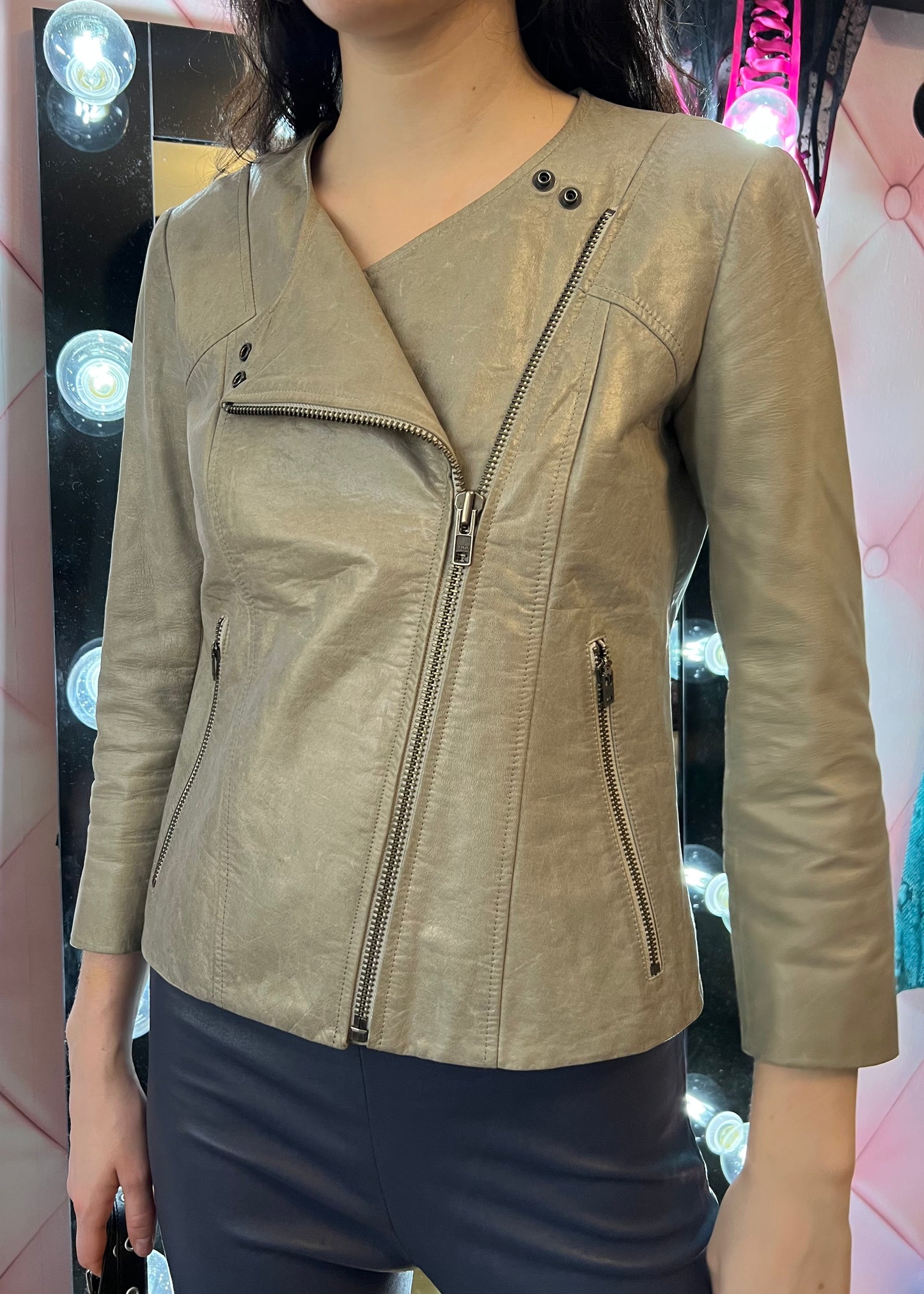 Helmut Lang Grey Leather Jacket