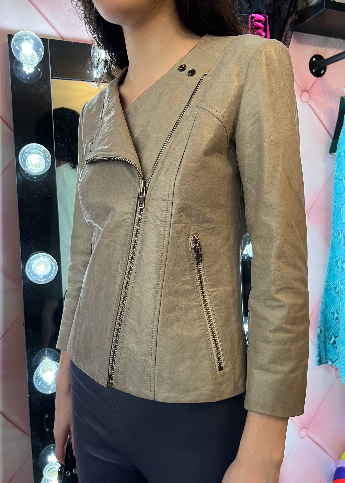 Helmut Lang Grey Leather Jacket