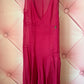 Galliano Hot Pink Sheer Silk Midi Dress