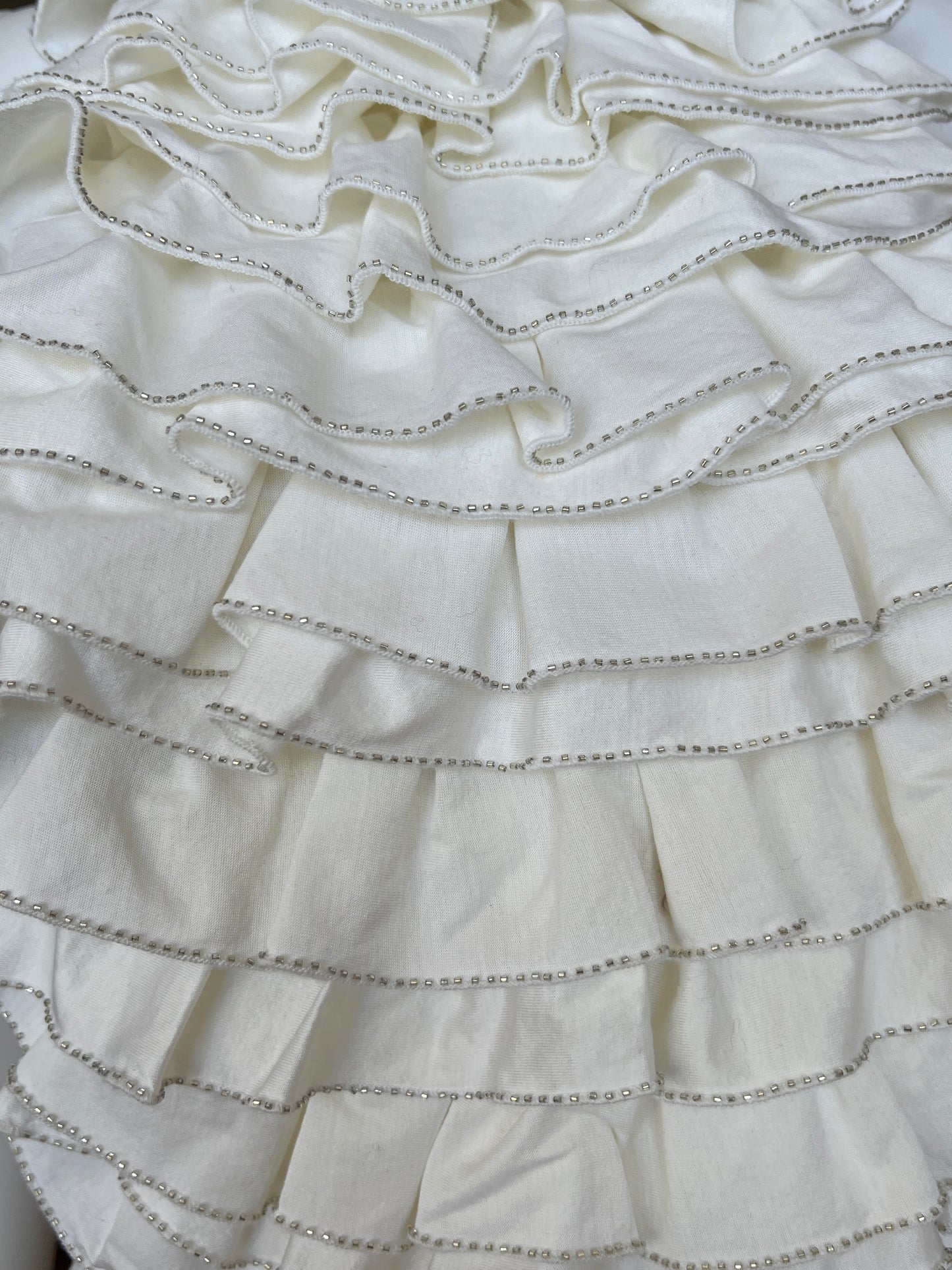 Ralph Lauren VIntage Beaded Ruffle Tank - White