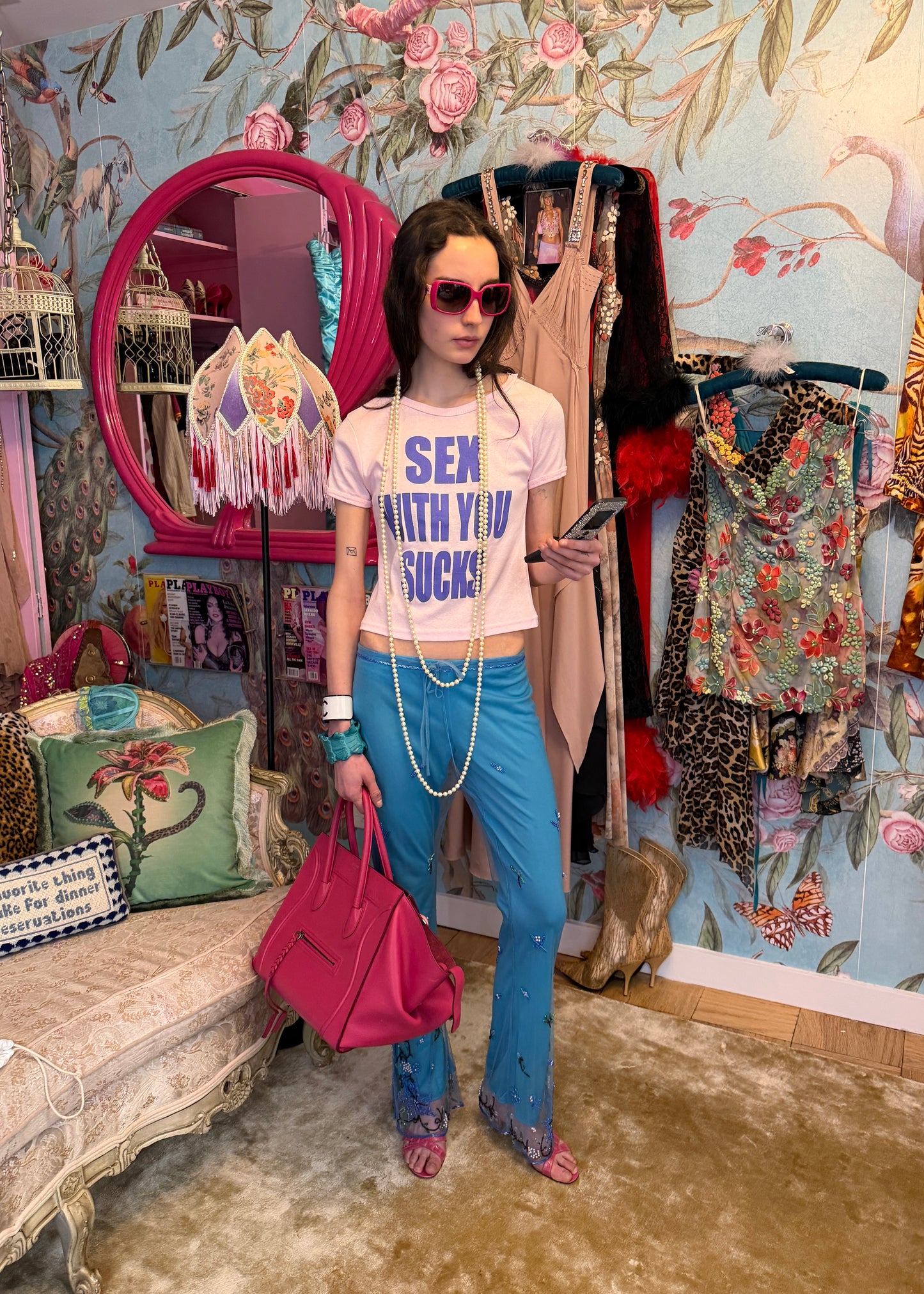 Roberto Cavalli SS2000 'Sample' Mesh Beaded Pants