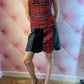 Moschino Leather/Plaid Skirt
