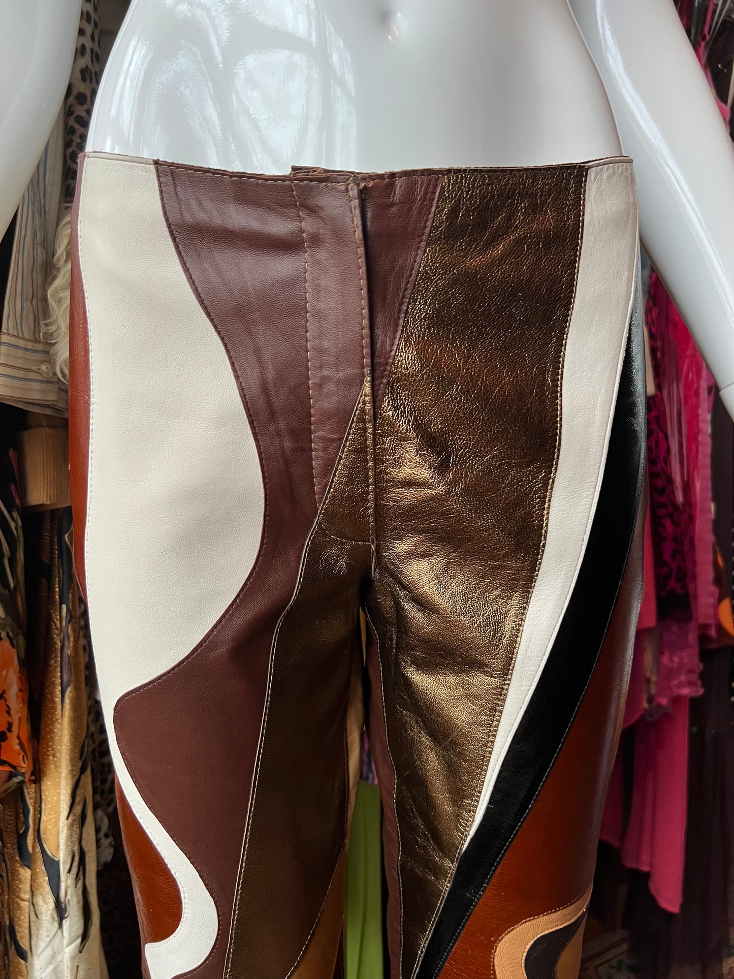 Dolce & Gabbana SS2002 Leather Patchwork Pants
