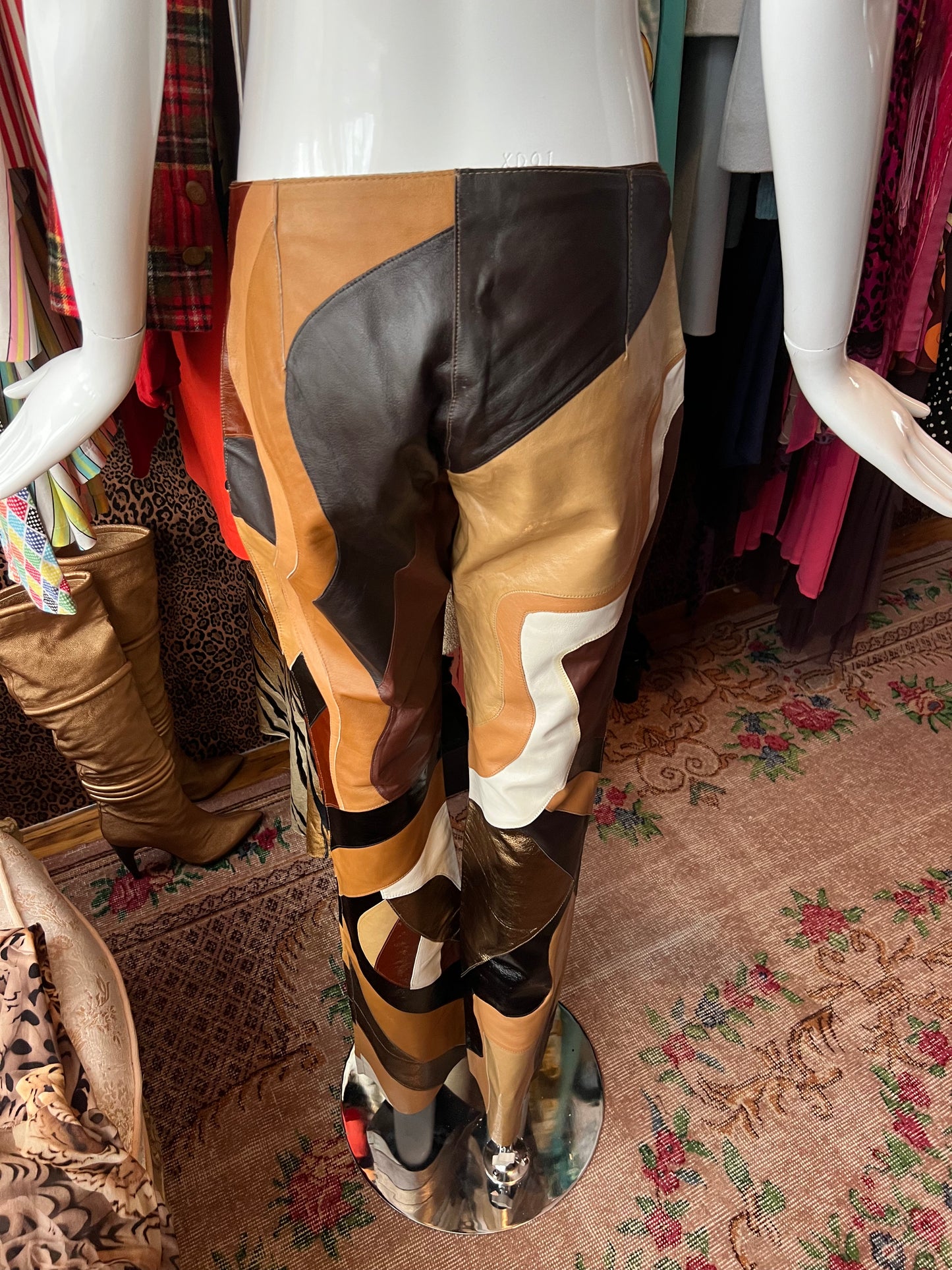 Dolce & Gabbana SS2002 Leather Patchwork Pants