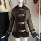 Dolce & Gabbana Clasp Closure Fur Trim Leather Jacket