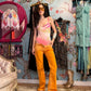 D&G Orange Washed Flare Jeans