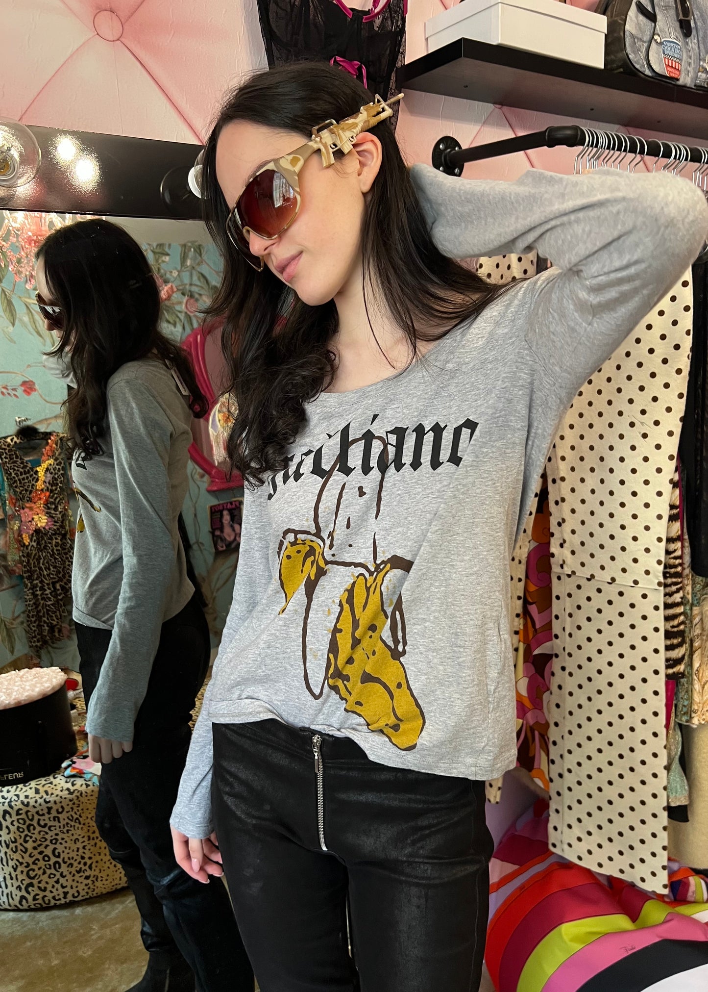 Galliano Long Sleeve Banana Top