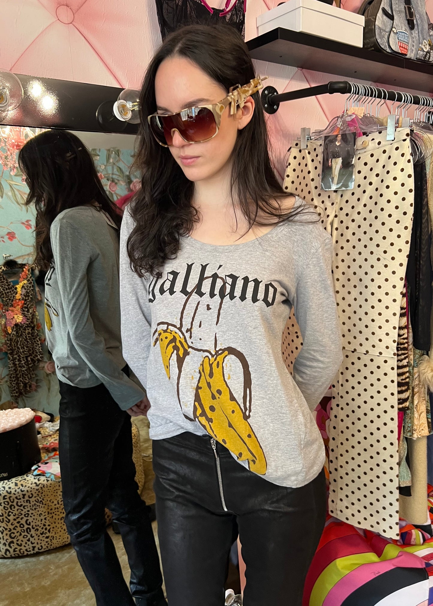 Galliano Long Sleeve Banana Top