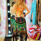 Voyage Fringe Printed Midi Skirt
