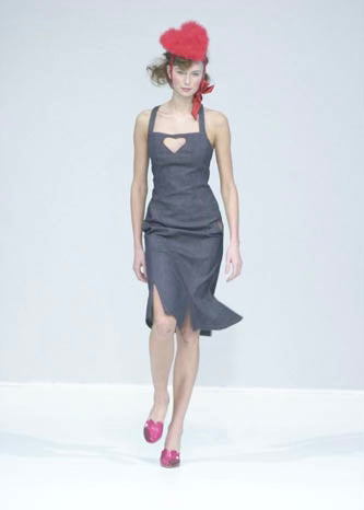 Keita Maruyama SS2001 Denim Heart Cutout Dress