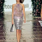 Roberto Cavalli SS2000 Beaded Zebra Print Skirt
