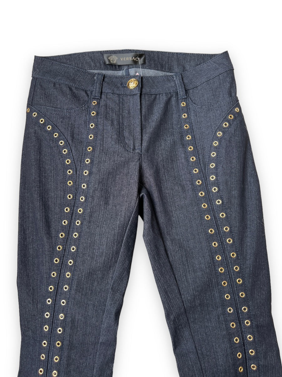 Versace Gold Grommet Jeans