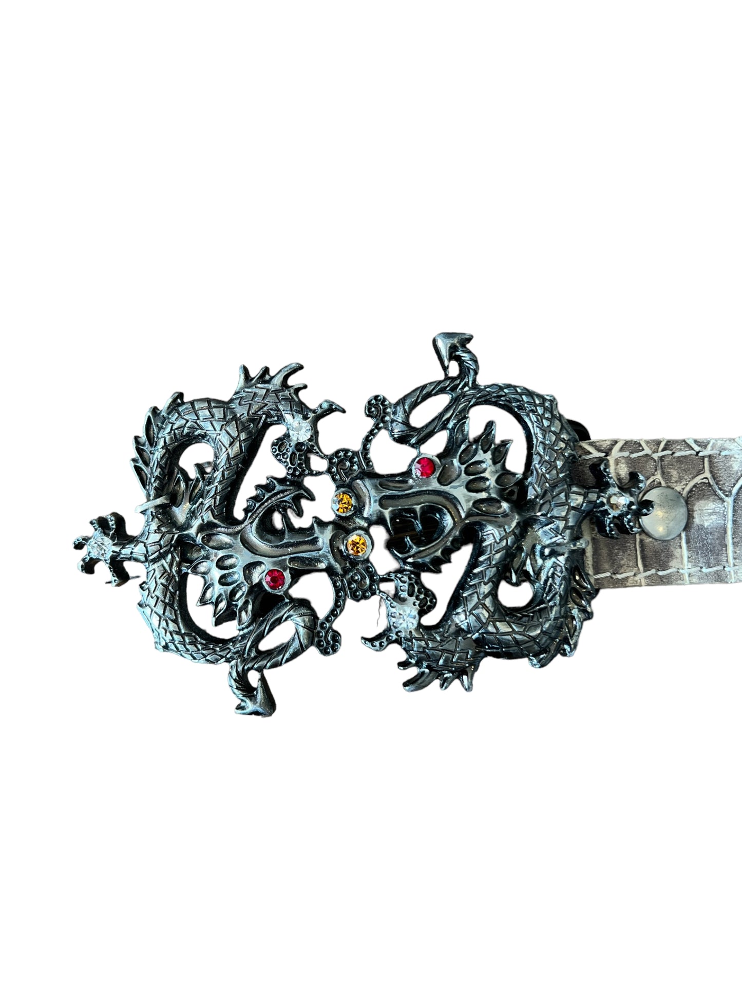 Vintage Dragon Buckle Leather Belt