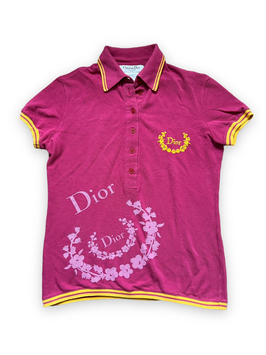 Dior Hot Pink Embroidered Polo